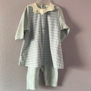 Vintage light blue Berlingot velvet bodysuit